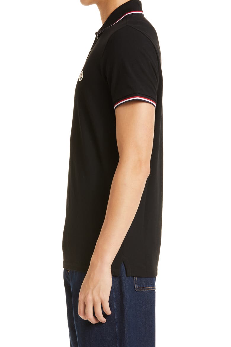 Tipped Piqué Polo, Alternate, color, BLACK
