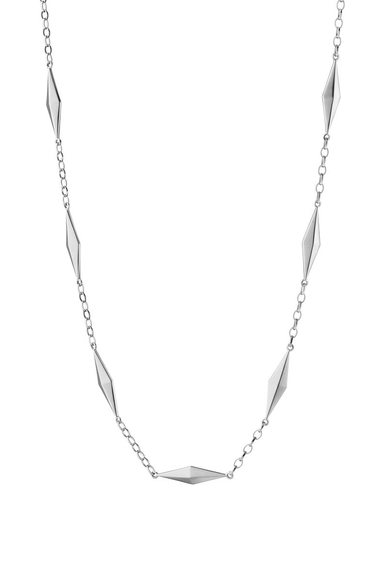 Monica Rich Kosann Points North Geometric Station Necklace, Main, color, Silver