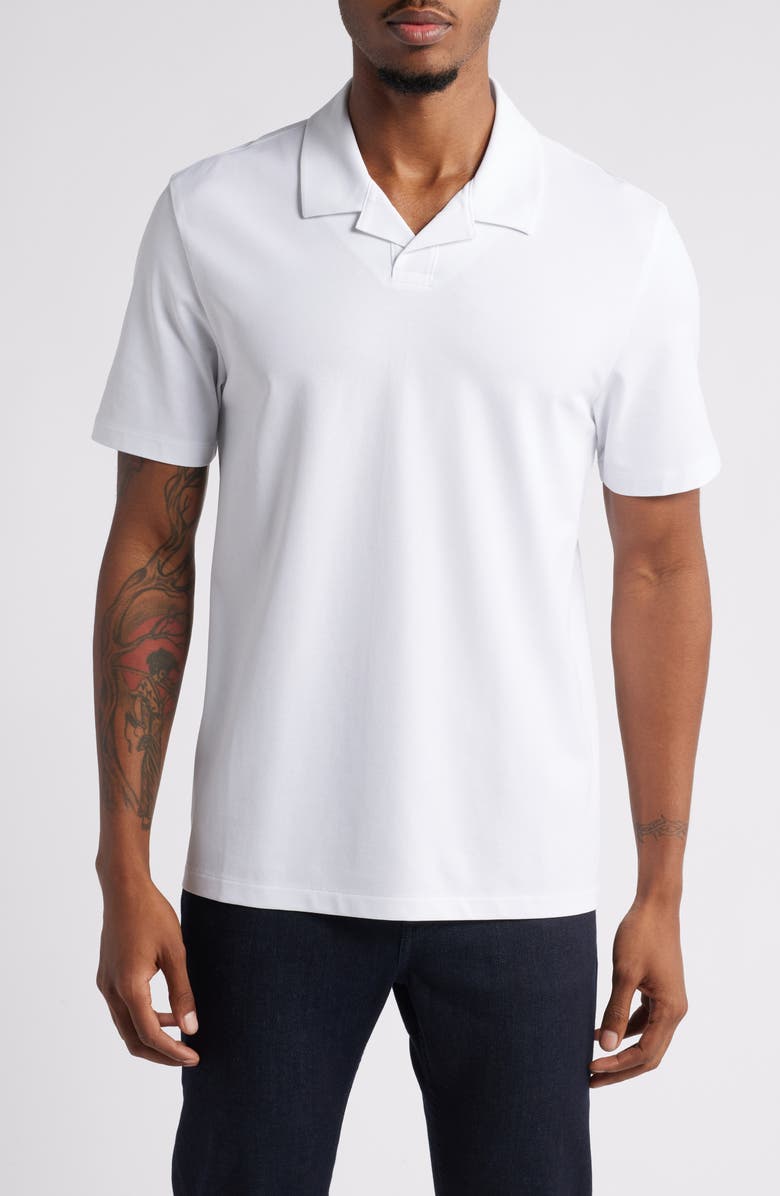 HUGO Dimerspolo Johnny Collar Piqué Polo, Main, color, White