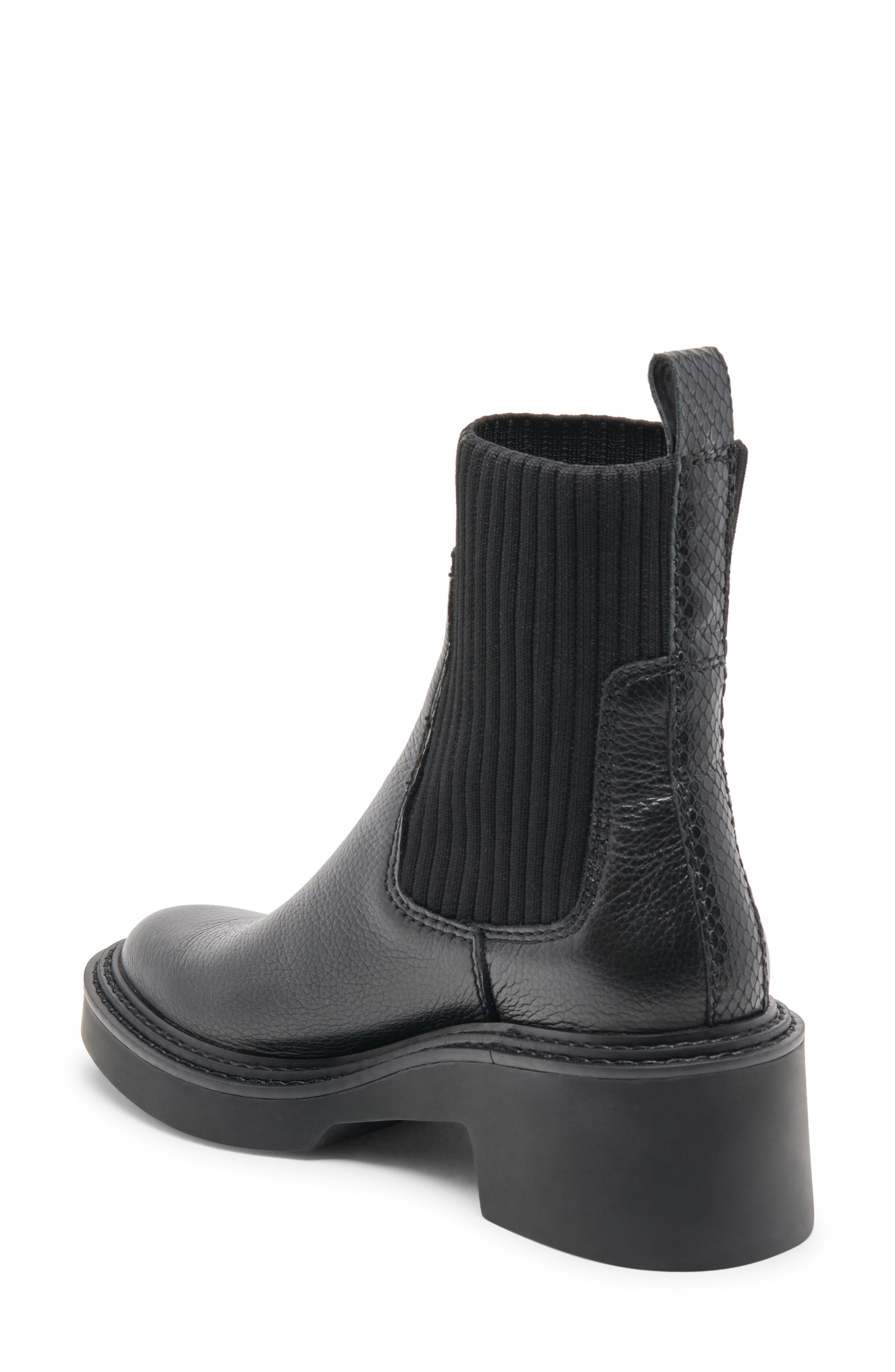 Dolce Vita Hilora Water Resistant Chelsea Boot, Alternate, color, Black Leather H2o