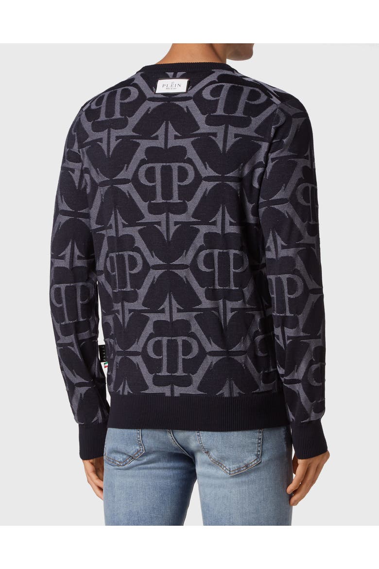 Pullover Round Neck Chrome Men, Alternate, color, darkblue