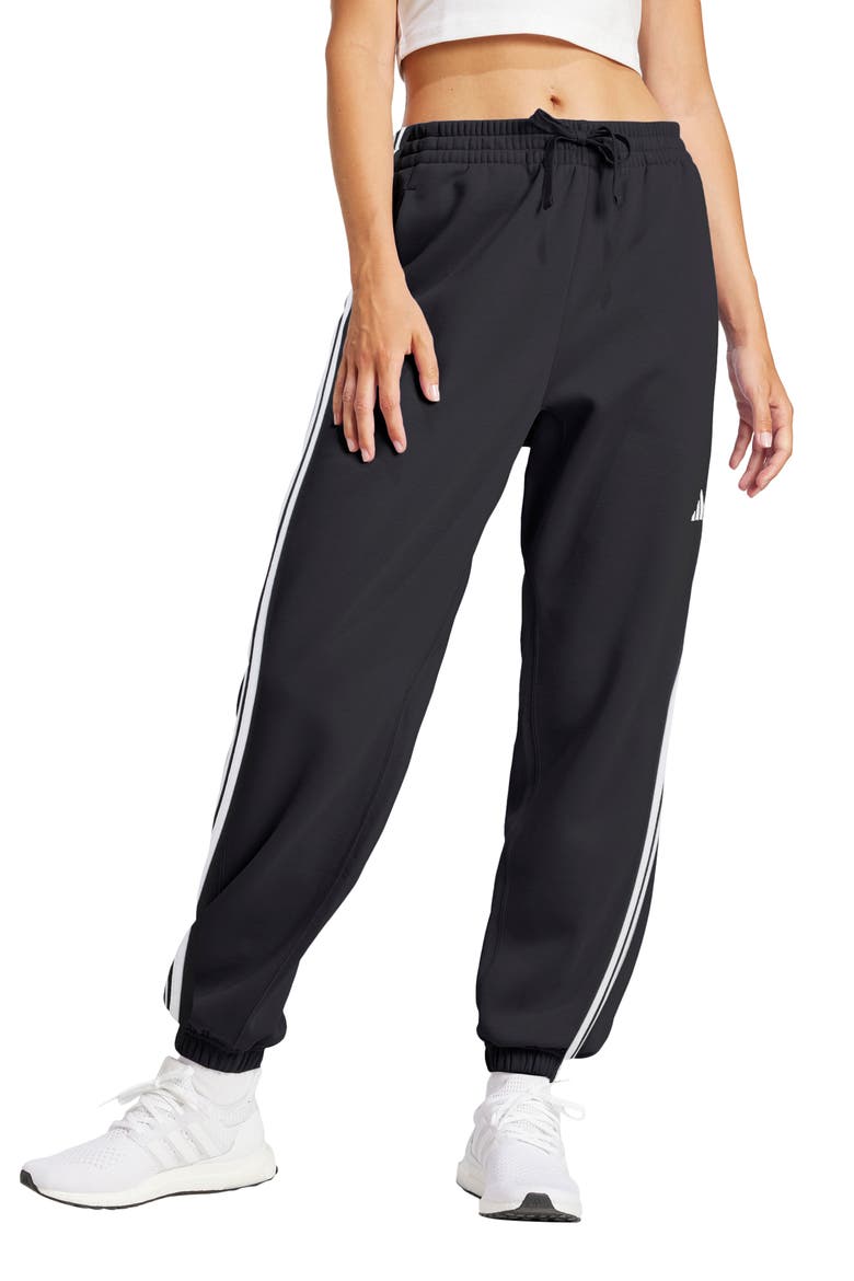 3-Stripes French Terry Joggers, Main, color, BLACK/ WHITE