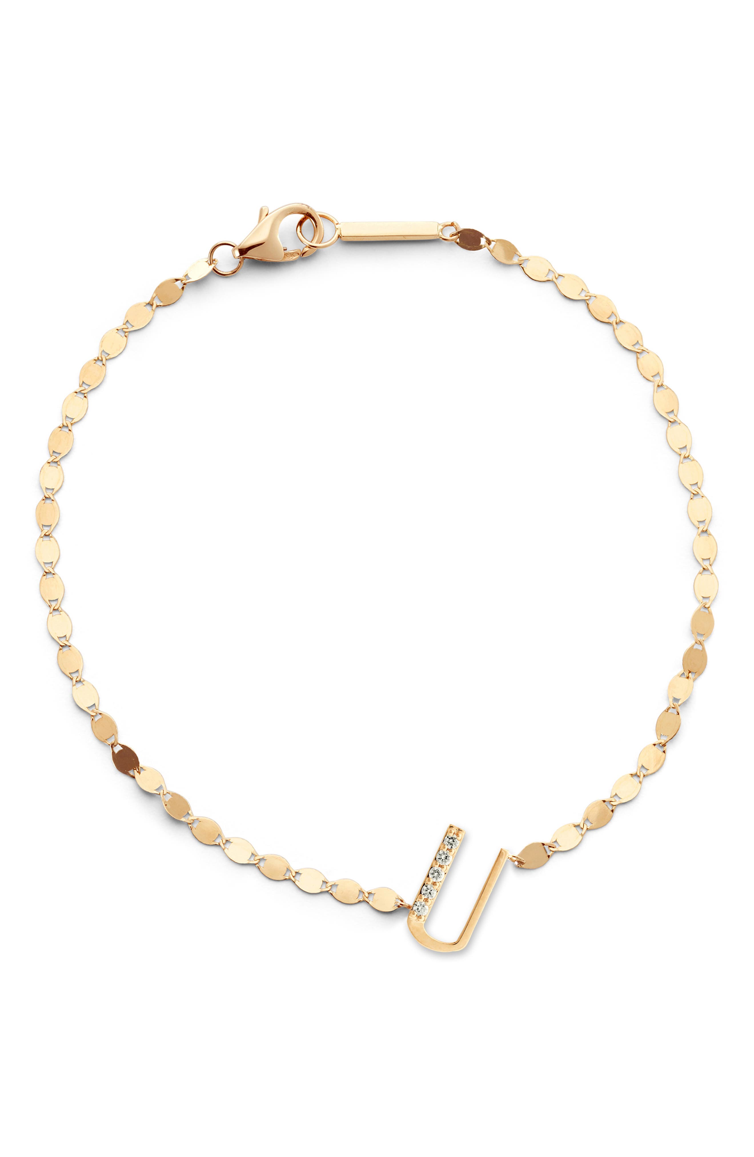 Lana Jewelry Get Personal Diamond Initial Charm Bracelet In Gold
