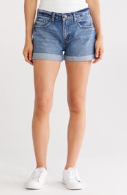 FRAME Grand Garcon Cuffed Denim Shorts