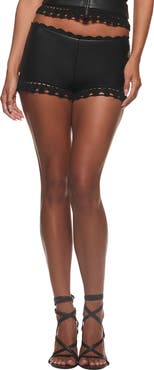 I.AM.GIA Zadi Faux Leather Crochet Trim Shorts