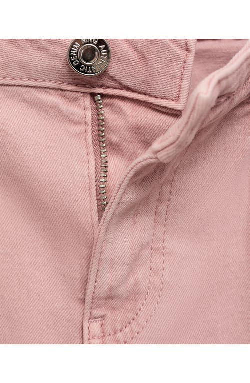 Mango Teen Frayed Mid Rise Flare Jeans In Pink