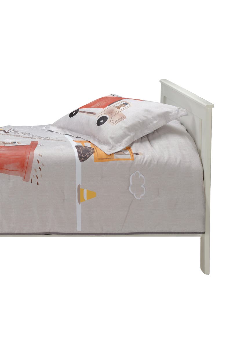 Construction Zone Twin Quilt & Pillow Sham Set, Alternate, color, Gray
