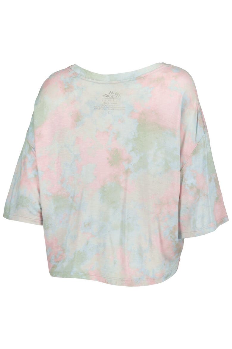 Women's Majestic Threads Chicago White Sox Cooperstown Collection Tie-Dye Boxy Cropped Tri-Blend T-Shirt, Alternate, color, Light Blue