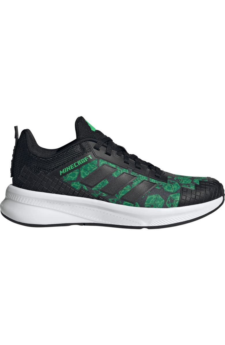 adidas x Minecraft<sup>®</sup> Kids' Fortarun 4.0 Sneaker, Alternate, color, Core Black/ Footwear White