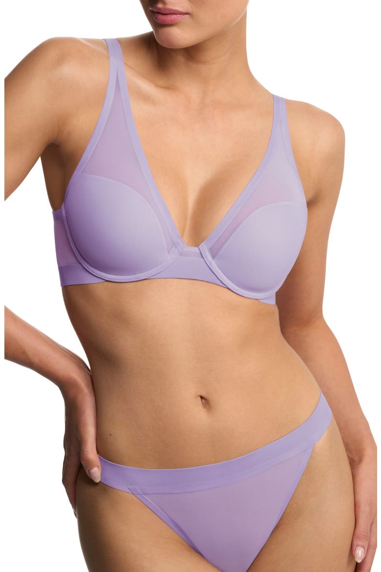 True Zen Mesh Plunge T-Shirt Bra, Alternate, color, PURPLE PEARL