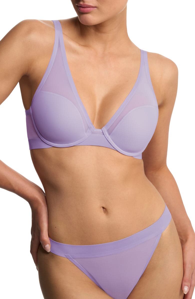 Natori True Zen Plunge T-Shirt Bra, Alternate, color, Purple Pearl