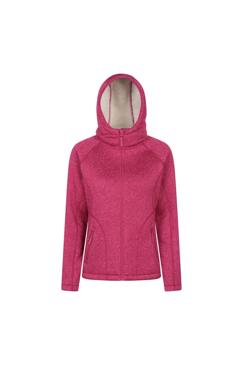 Nevis Faux Fur Lined Full Zip Hoodie, Main, color, Bright Pink