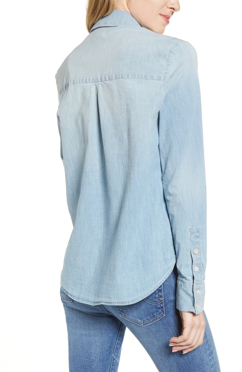 AG Cade Chambray Shirt, Alternate, color, Azure Light