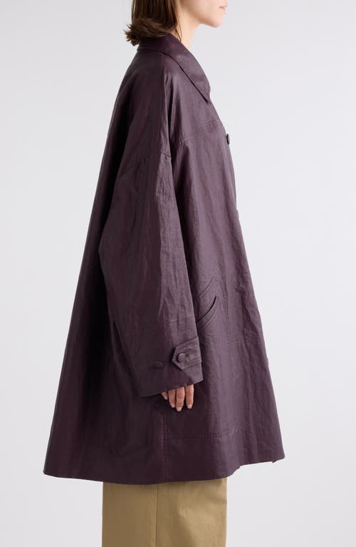 Dries Van Noten Coated Linen Coat In Purple
