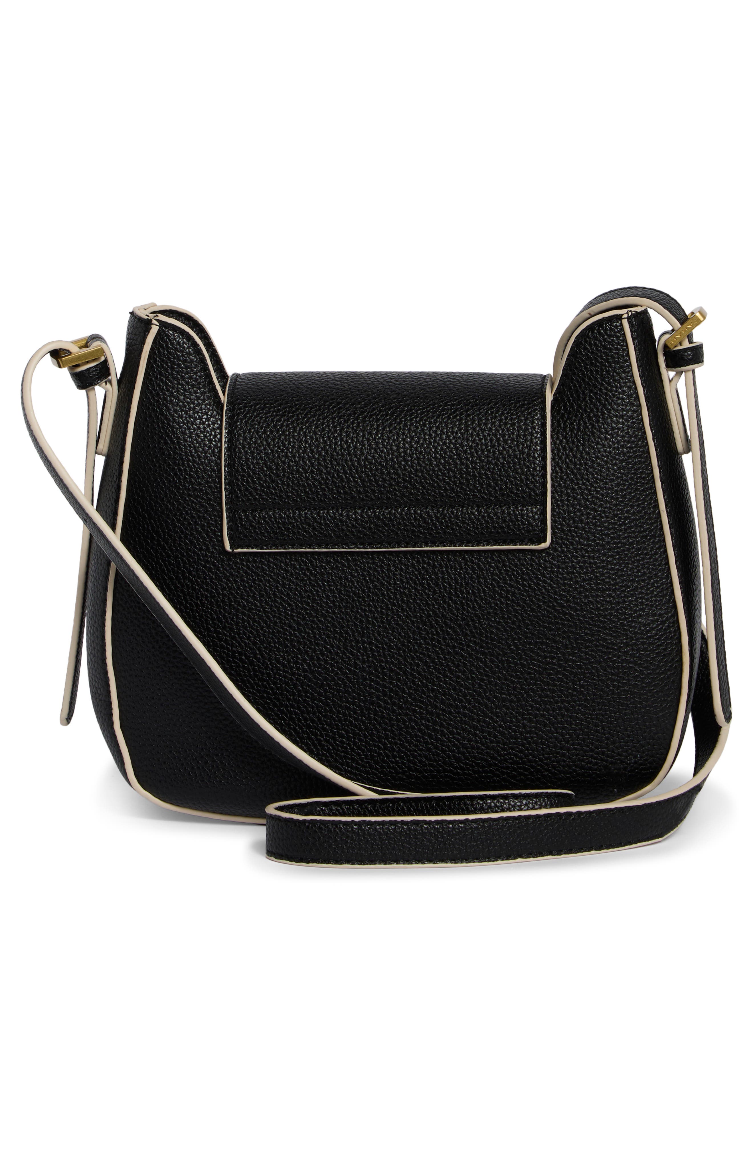 Fulton Faux Leather Crossbody Bag, Alternate, color, BLACK