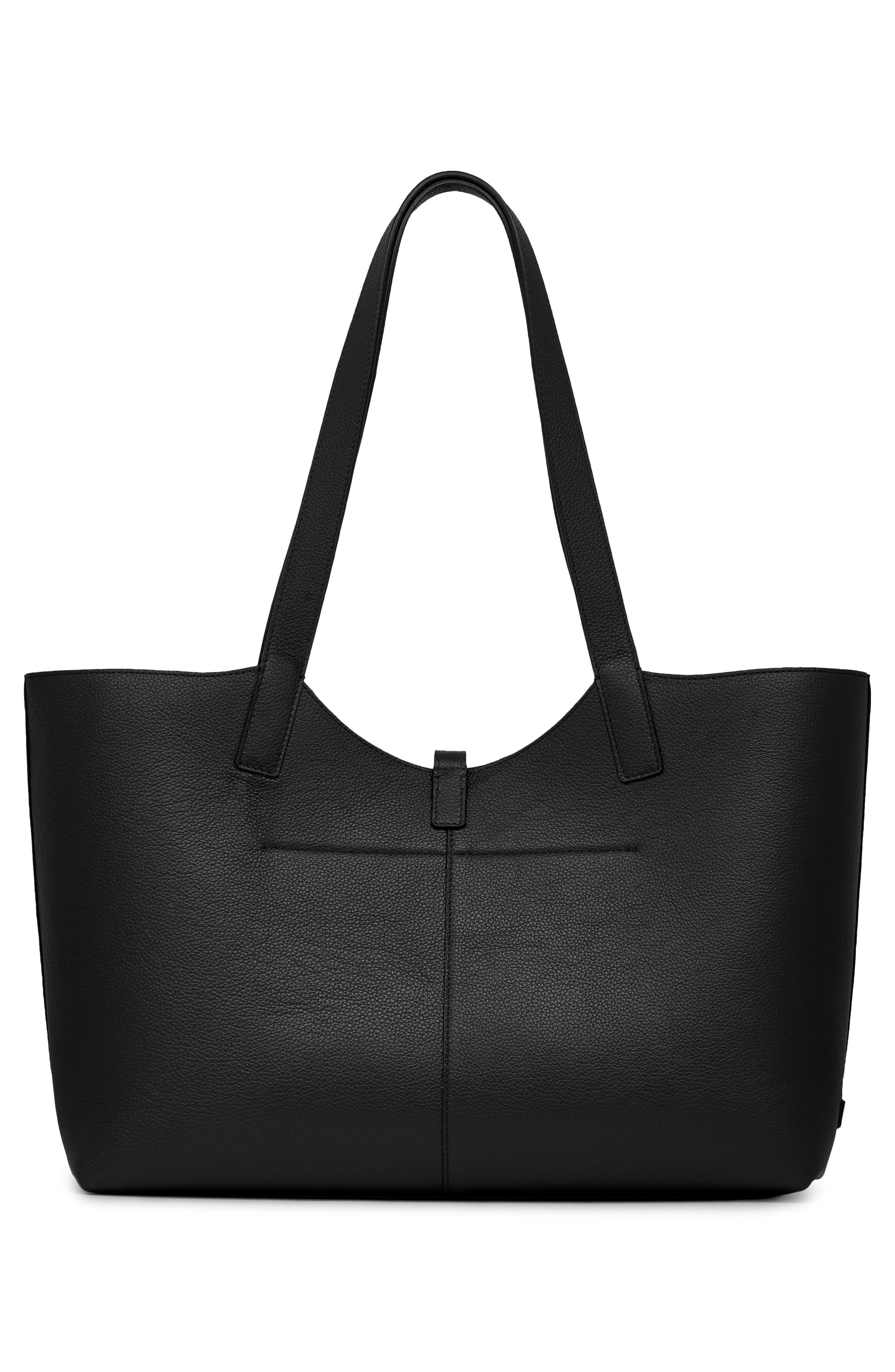 Kite Grain Leather Tote, Alternate, color, BLACK