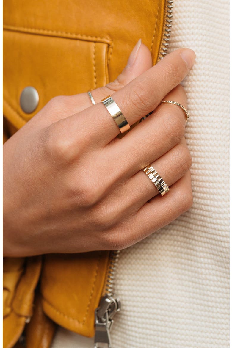 Modern Cigar Band Ring, Alternate, color, Yellow Gold Vermeil