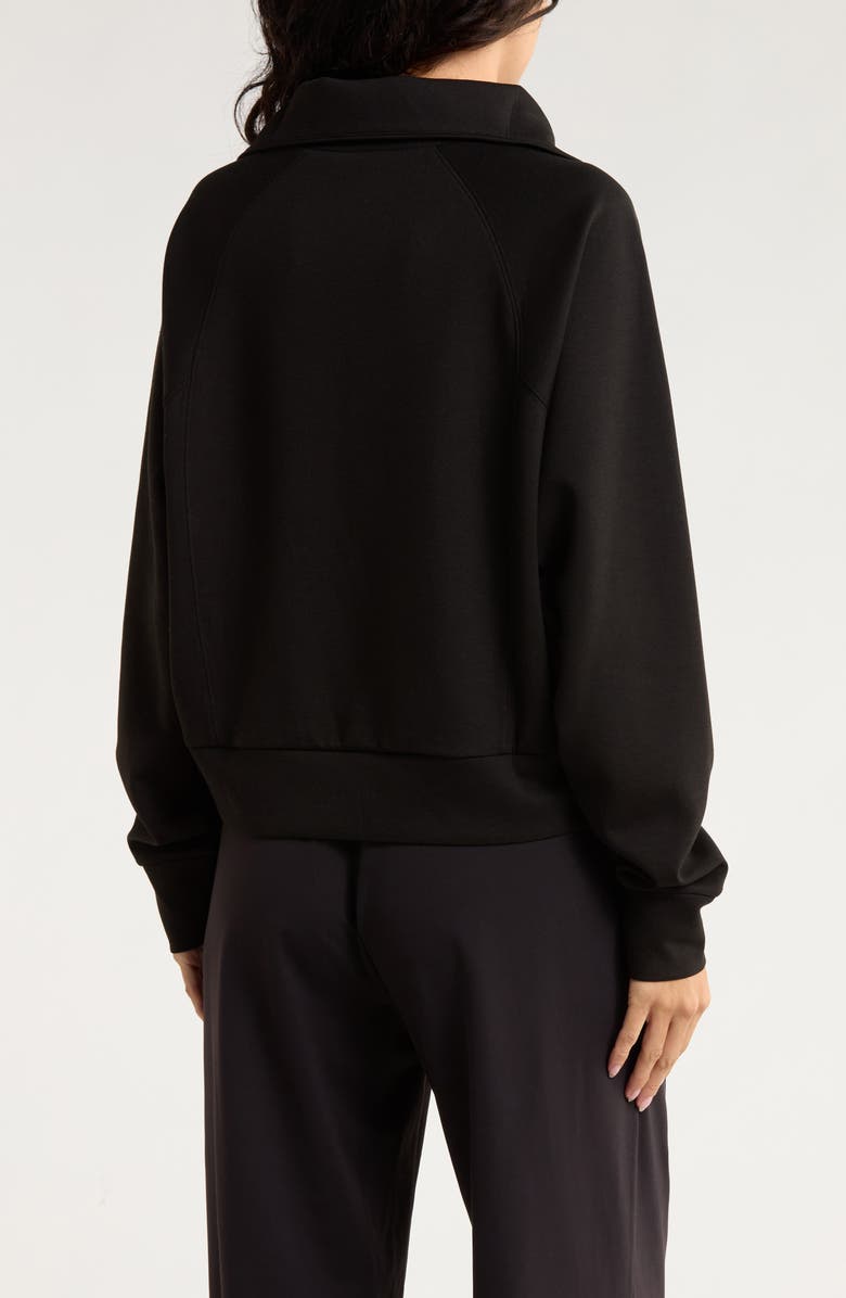 X by Gottex Scuba Knit Half Zip Sweatshirt, Alternate, color, Black