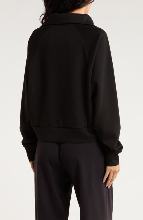 X By Gottex Scuba Knit Half Zip Sweatshirt In Black