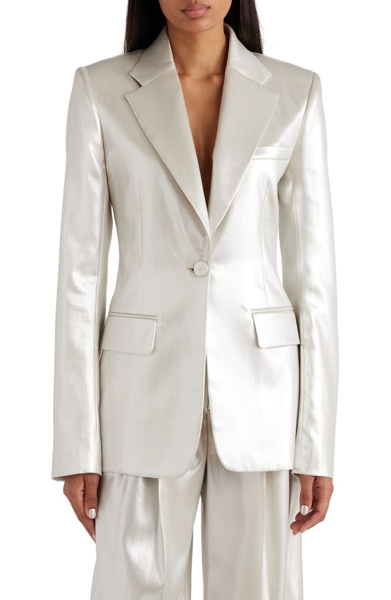 Chloé Silk Lamé Blazer, Main, color, 
