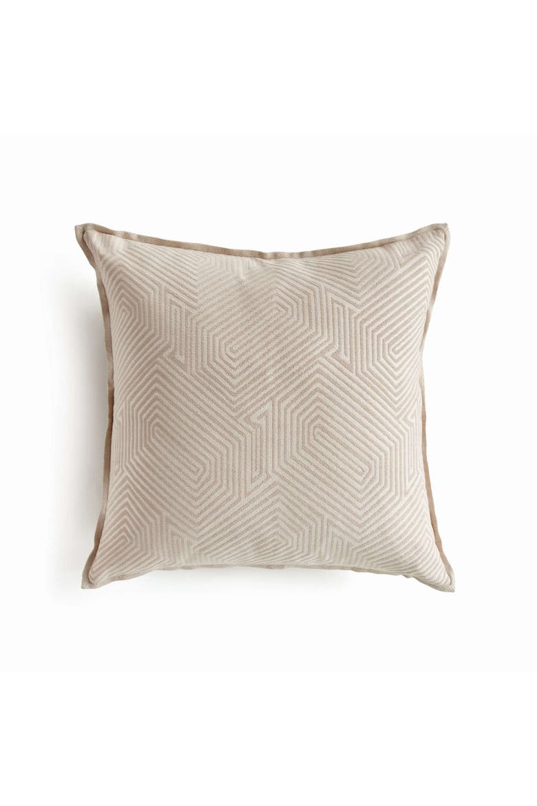 Geo Square Indoor-Outdoor Pillow 20", Main, color, Beige