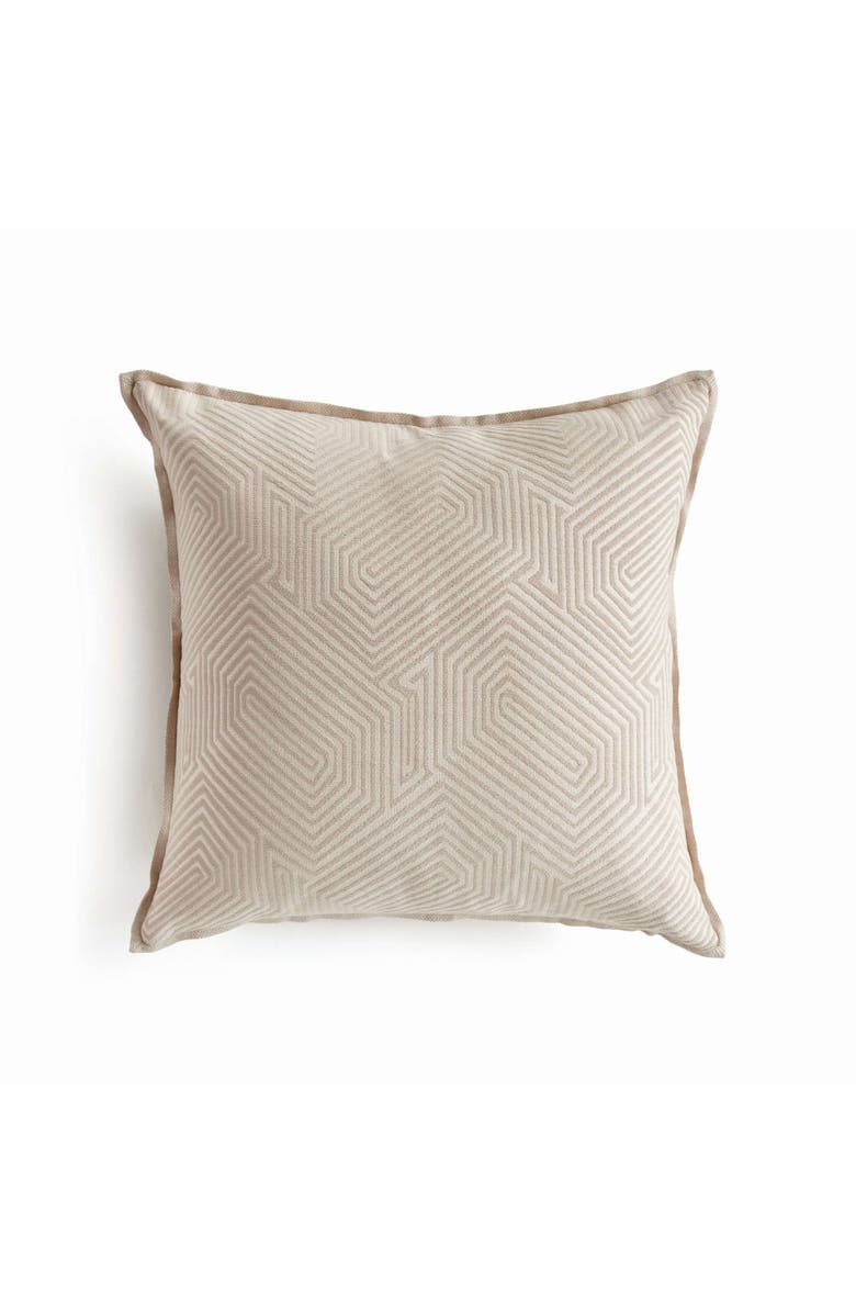 Napa Home & Garden Geo Square Indoor-Outdoor Pillow 20", Main, color, Beige