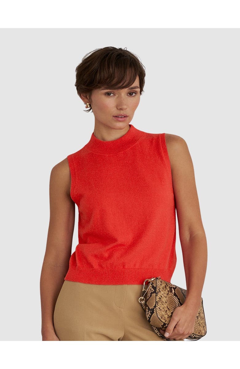 HOBBS LONDON Priya Knitted Vest, Main, color, Hibiscus Red