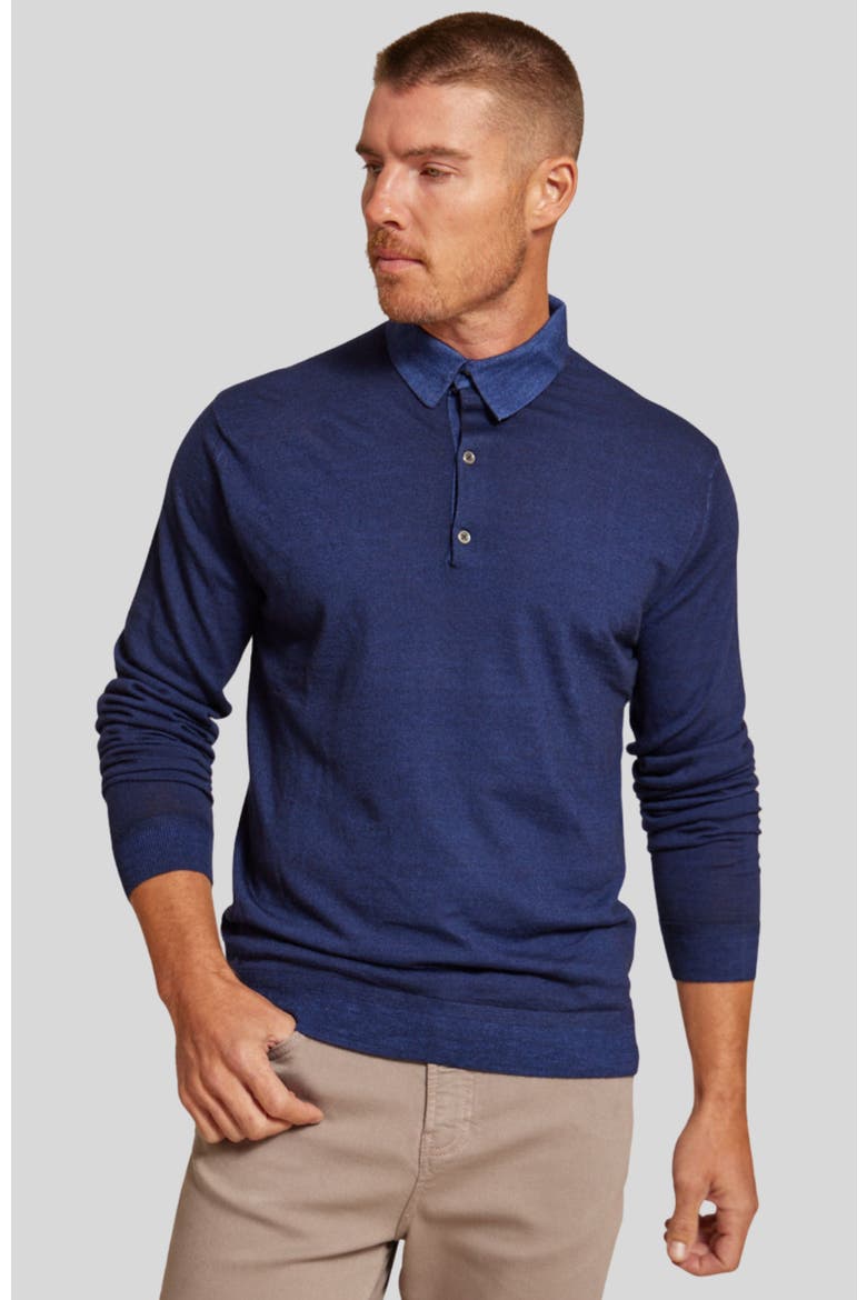 The Harrison Long Sleeve Polo, Main, color, Navy