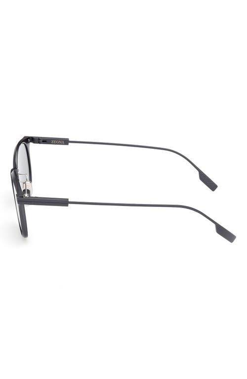 Zegna 50mm Round Sunglasses In Gray