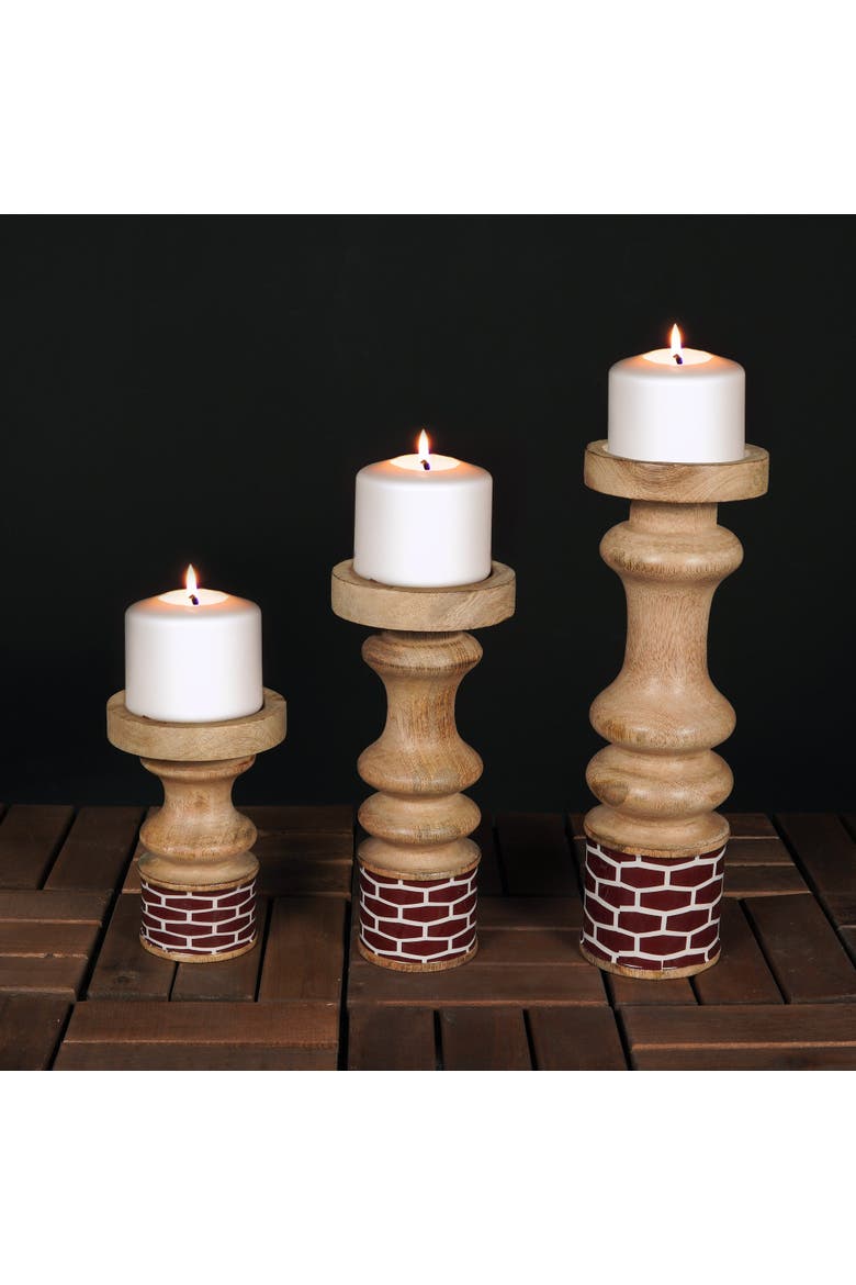 Gramercy Red Pillar Candleholder Set, Alternate, color, Red