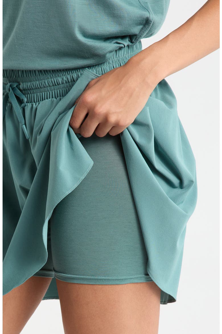 Active Stretch Woven Skirt, Alternate, color, DUSTY TEAL