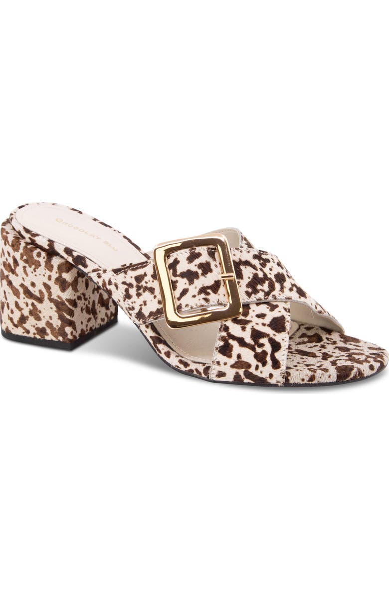 Chocolat Blu Eiko Block Heel Sandal, Main, color, White Cheetah Calf Hair