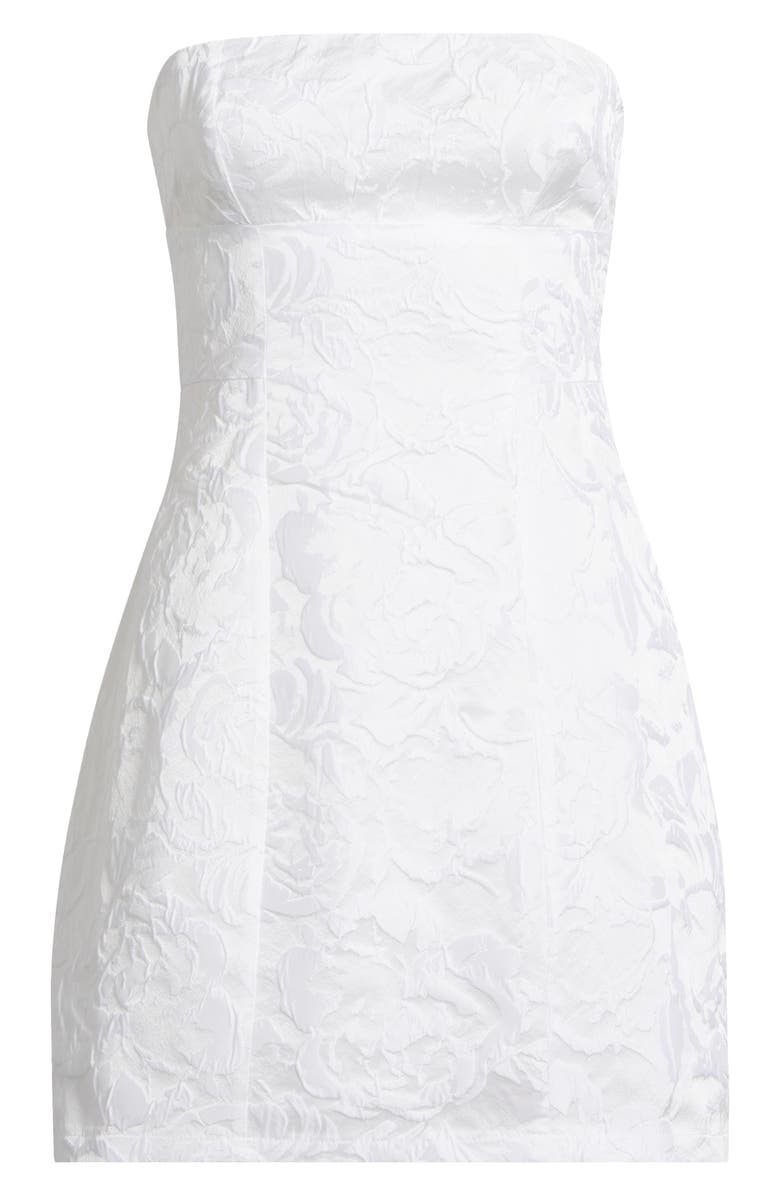 Princess Polly Cross Your Heart Floral Jacquard Strapless Minidress, Alternate, color, 