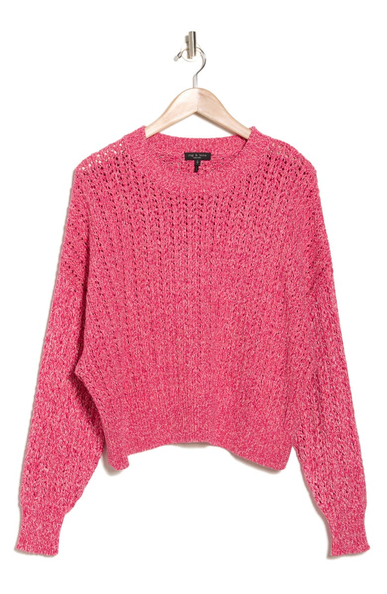 rag & bone Edie Open Stitch Crewneck Sweater, Alternate, color, 