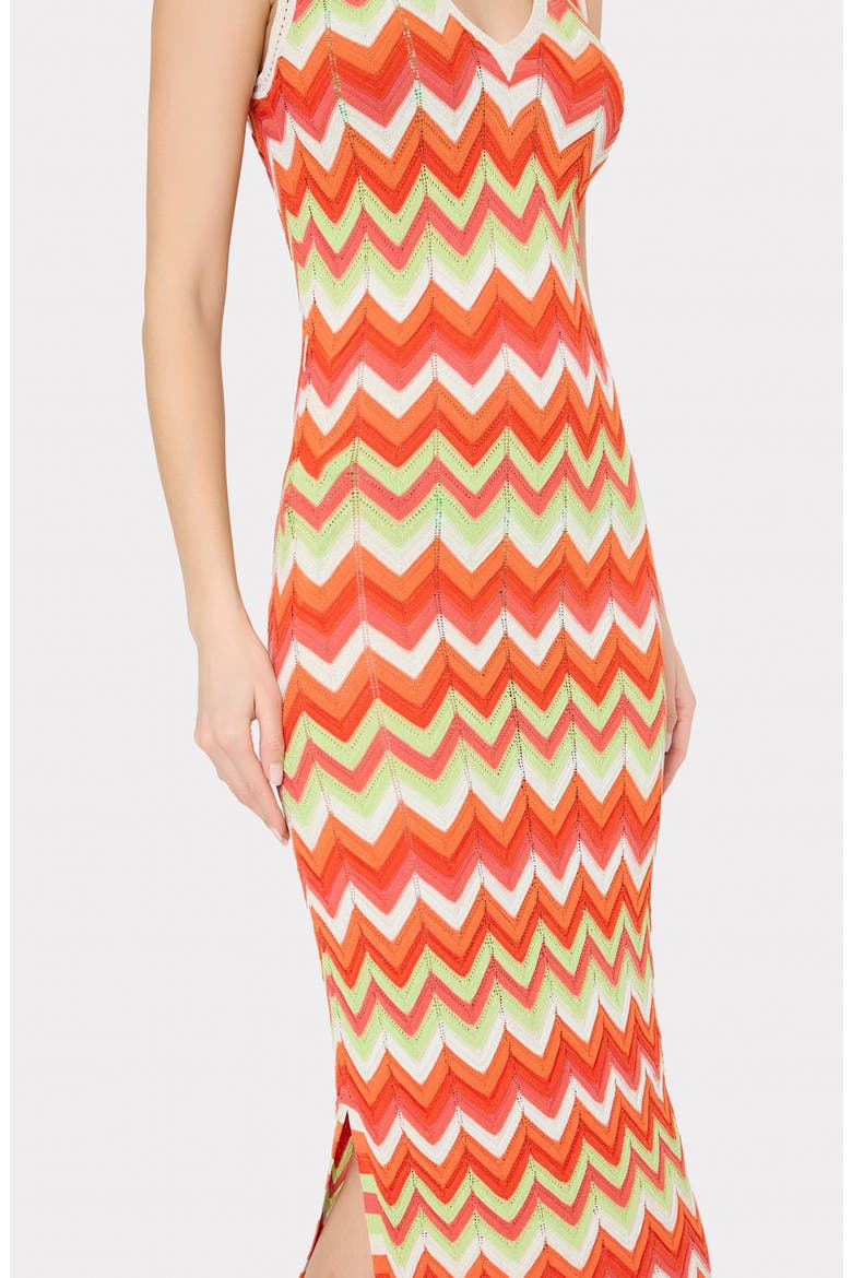 Kaela Metallic Cover-Up Knit Midi Dress, Alternate, color, ORANGE MULTI