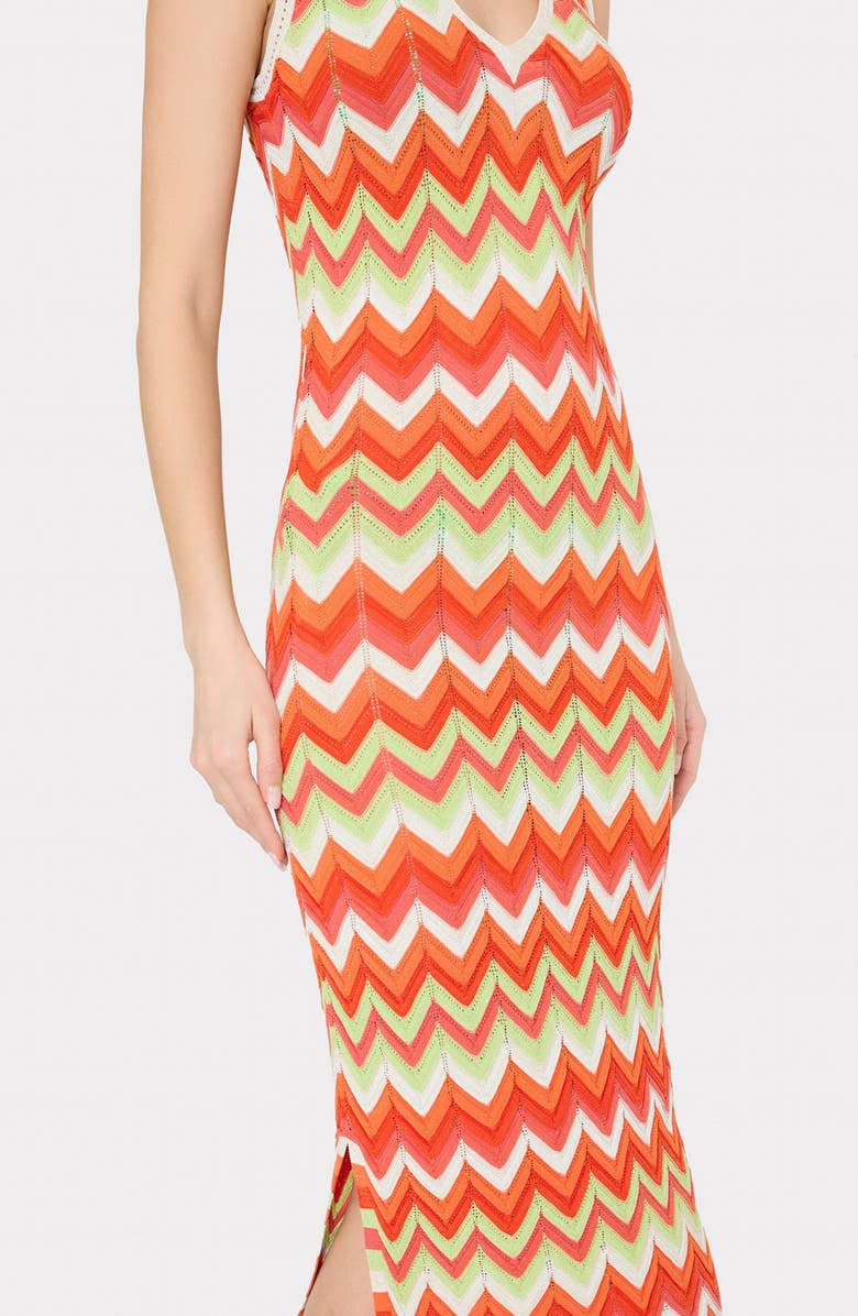 Milly Kaela Metallic Cover-Up Knit Midi Dress, Alternate, color, Orange Multi