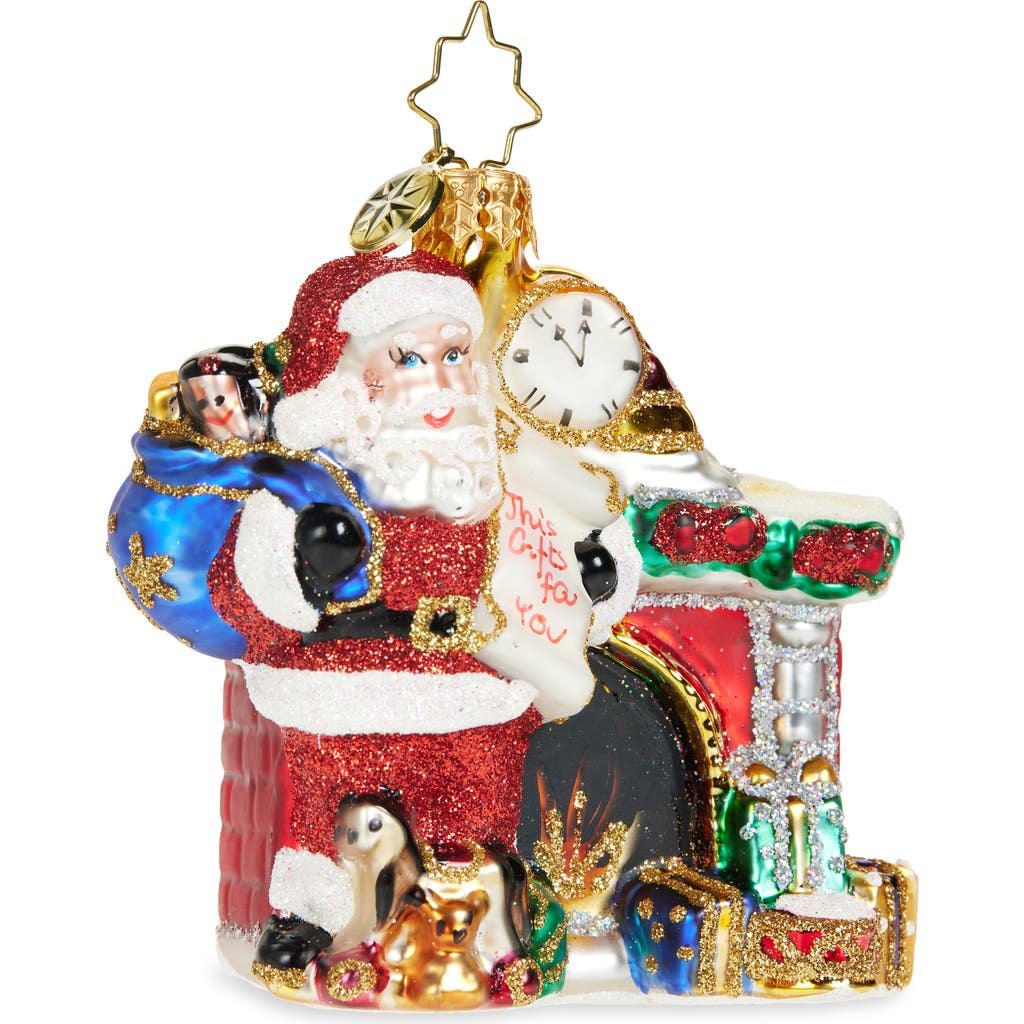 Christopher Radko Nice List Santa Glass Ornament in Red  product