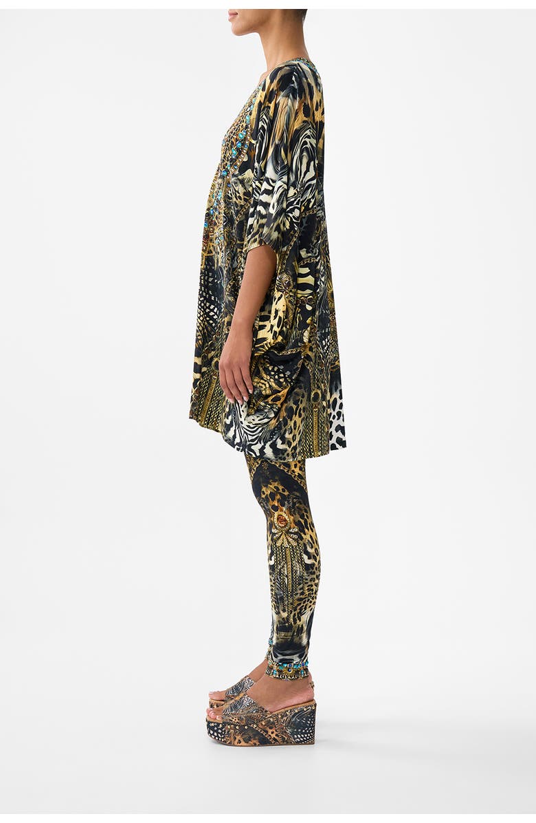 Camilla Bat Sleeve Dress, Alternate, color, Feline Folklore