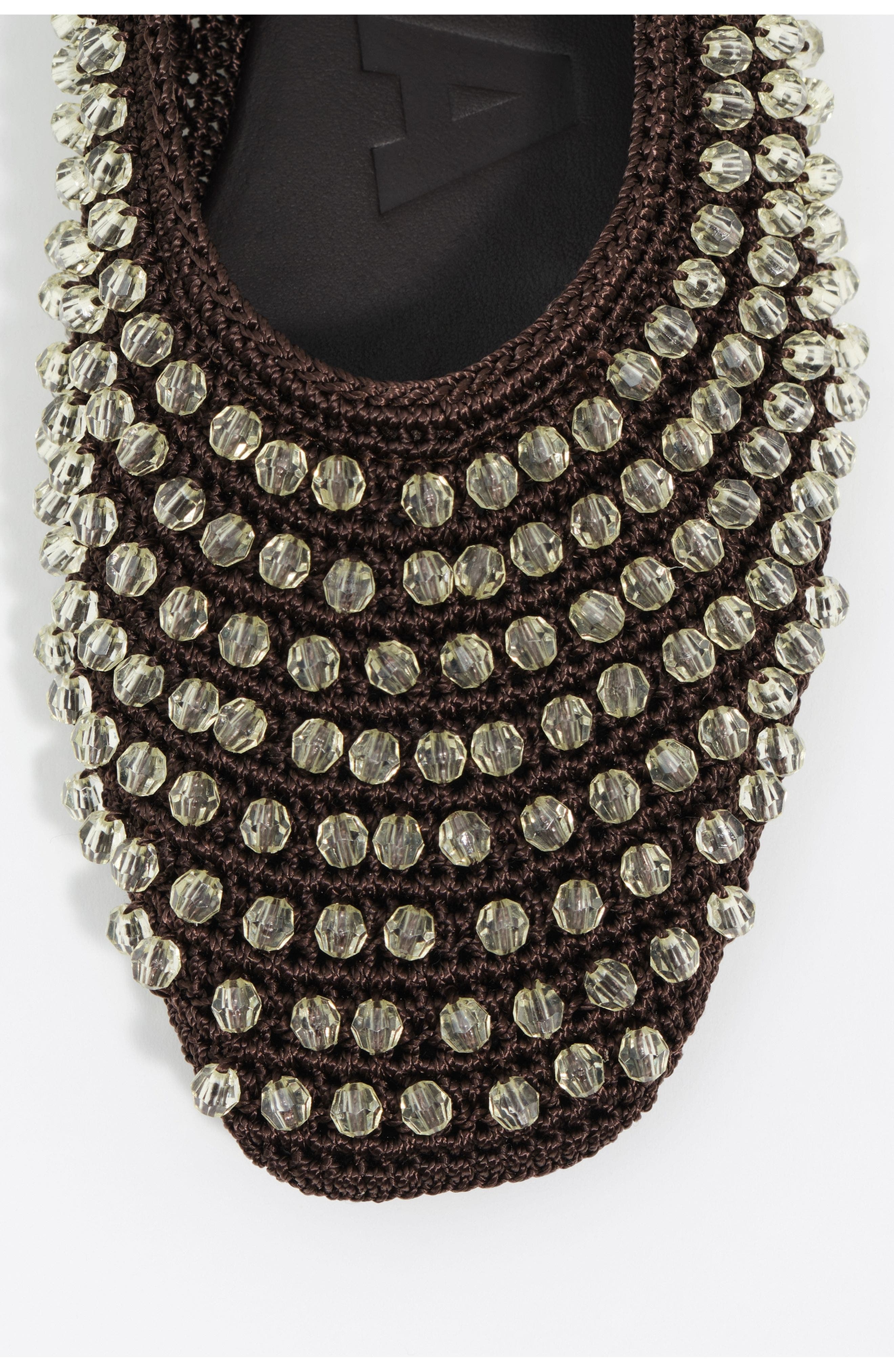 Beaded Crochet Ballerina, Alternate, color, DARK BROWN