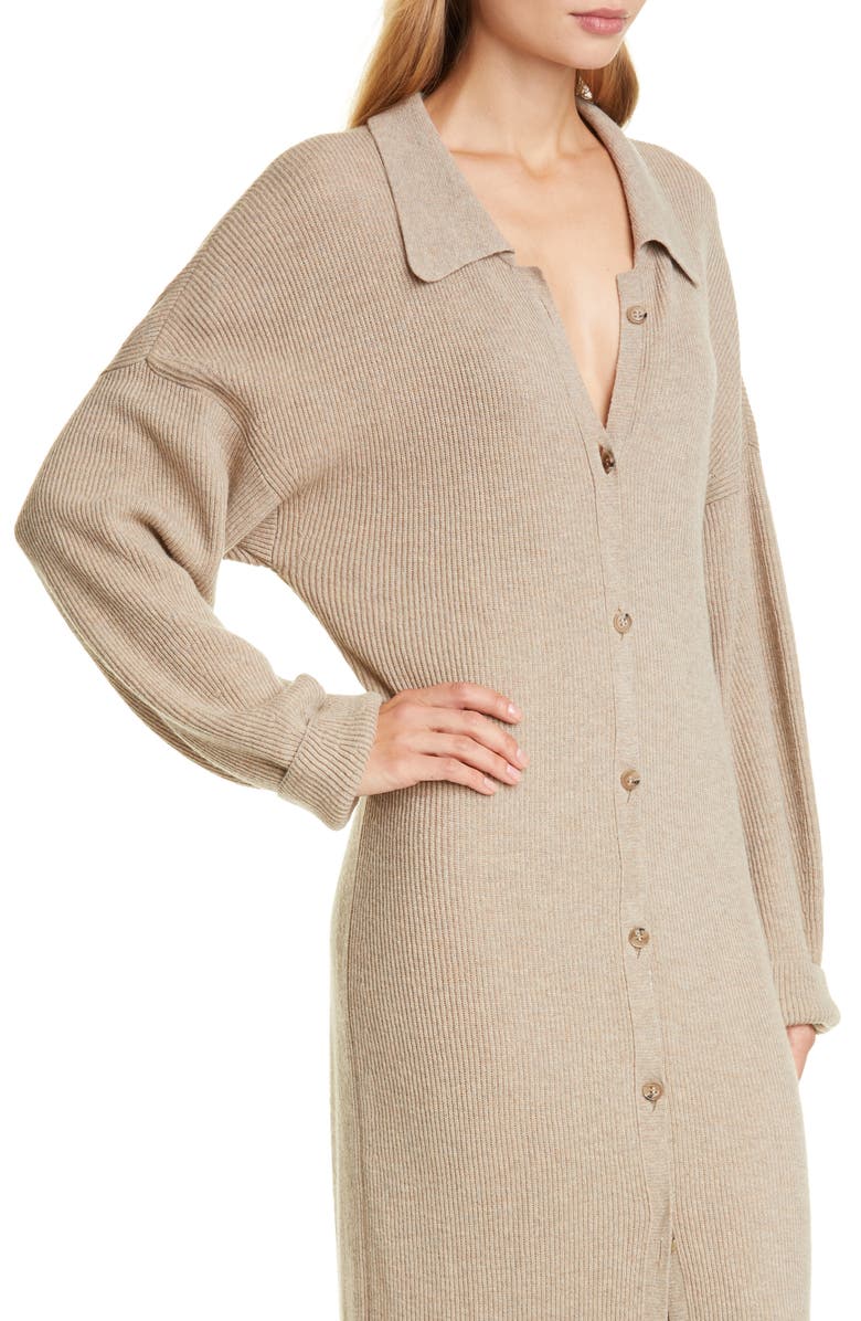 Nanushka Bella Long Sleeve Merino Wool & Cashmere Blend Sweater Dress, Alternate, color, 