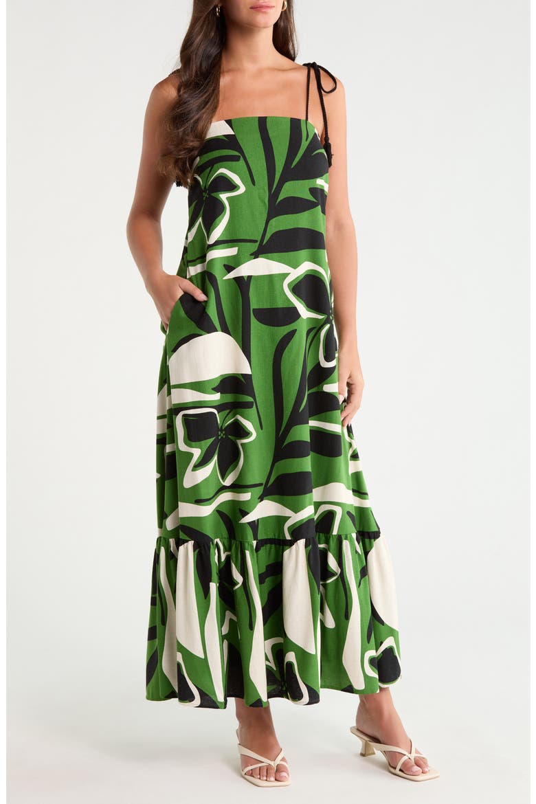 Veth Rainforest Maxi Sundress, Main, color, KELLY-CREAM