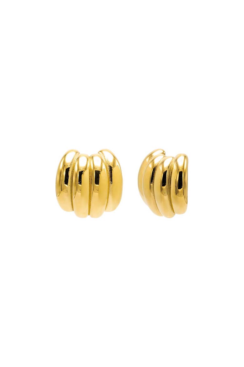 Puffy Ridged Statement Stud Earring, Main, color, Gold