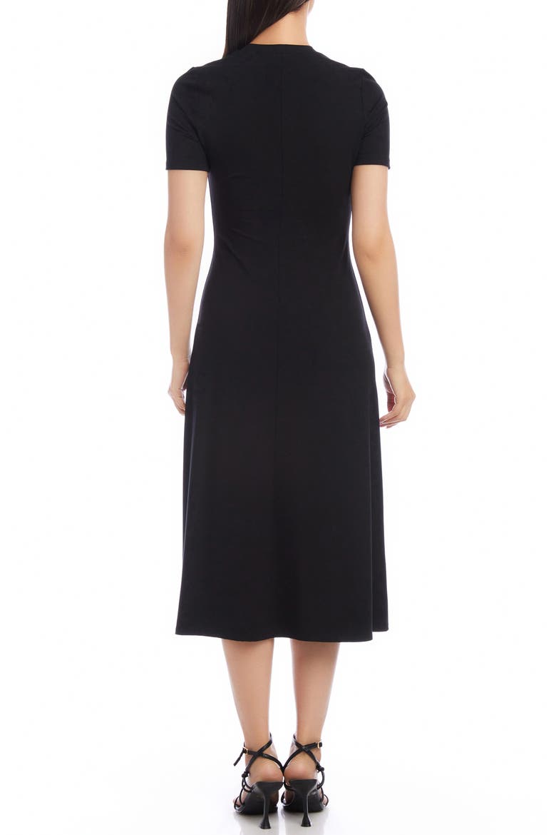 Asymmetric Slit Hem Midi Dress, Alternate, color, BLACK