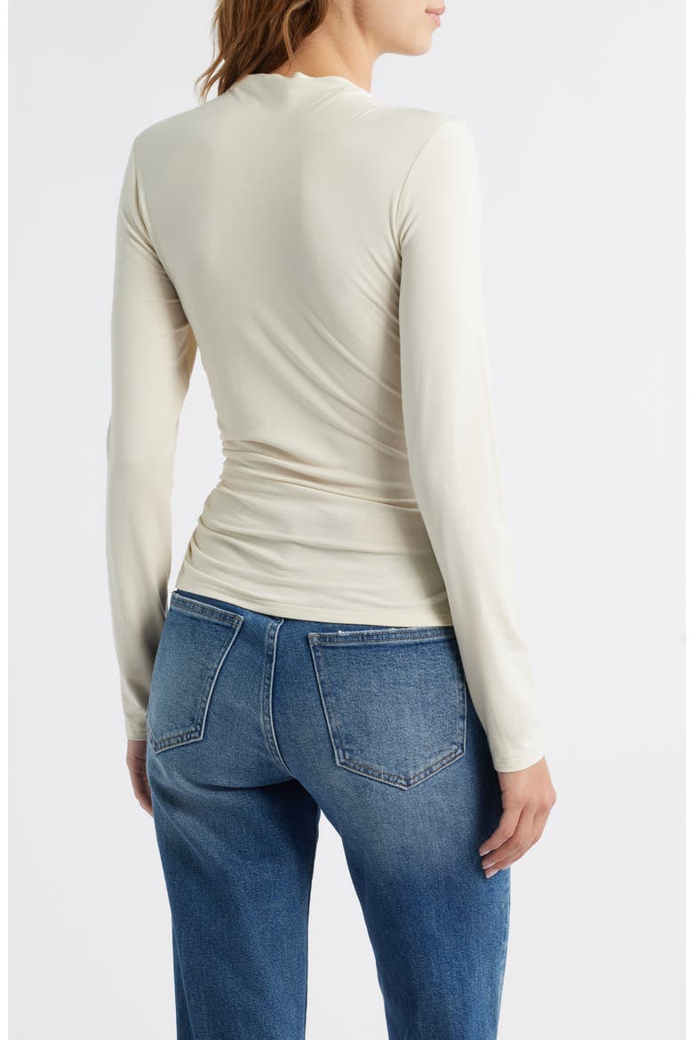 Joelle Ruched Funnel Neck Top, Alternate, color, IVORY