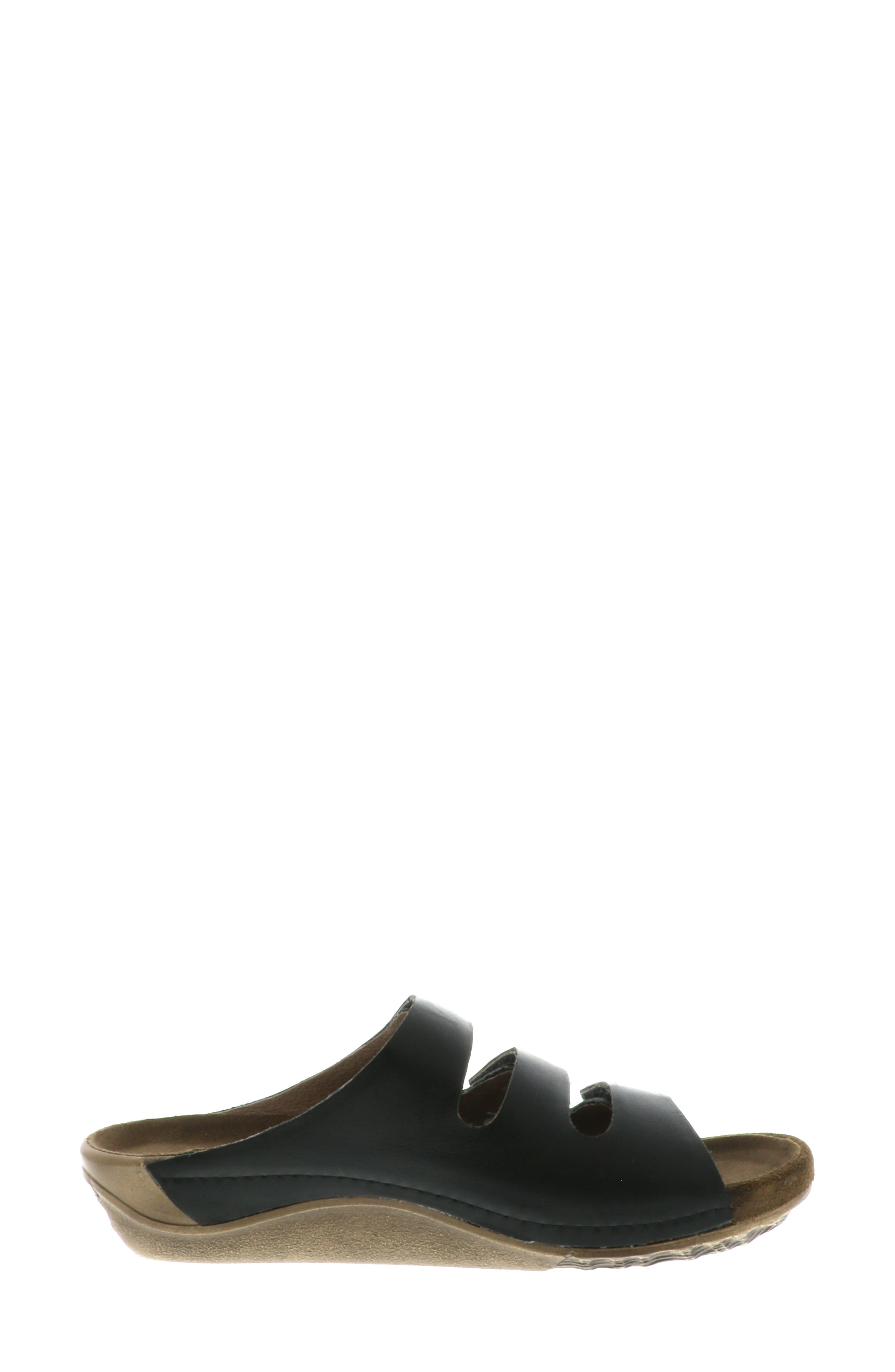 Wolky Nomad Slide Sandal, Alternate, color, Black Leather