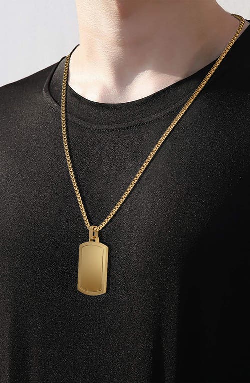 Van Heusen Dog Tag Pendant Necklace In Gold