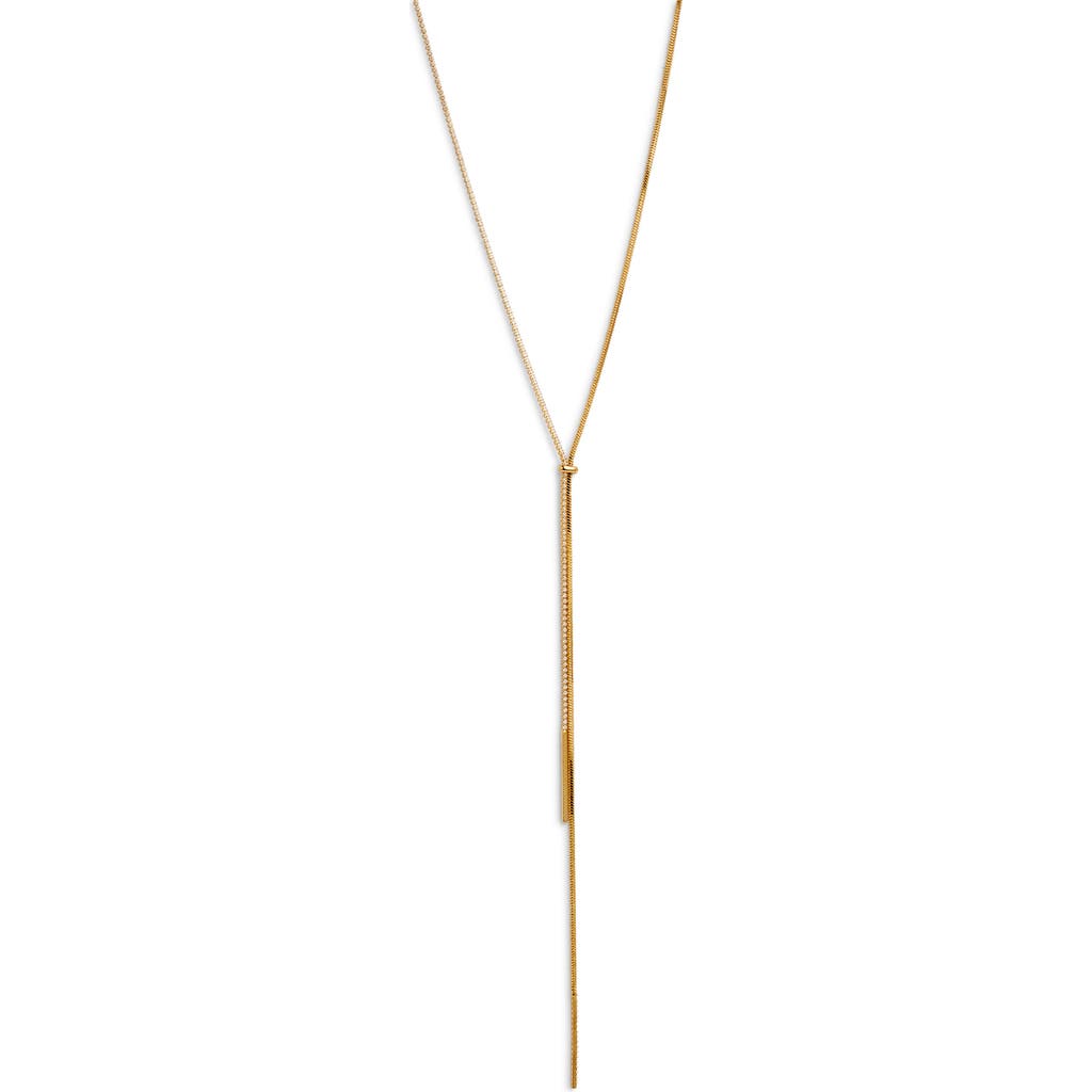 Nordstrom Cubic Zirconia Accent Y-necklace In Clear- Gold