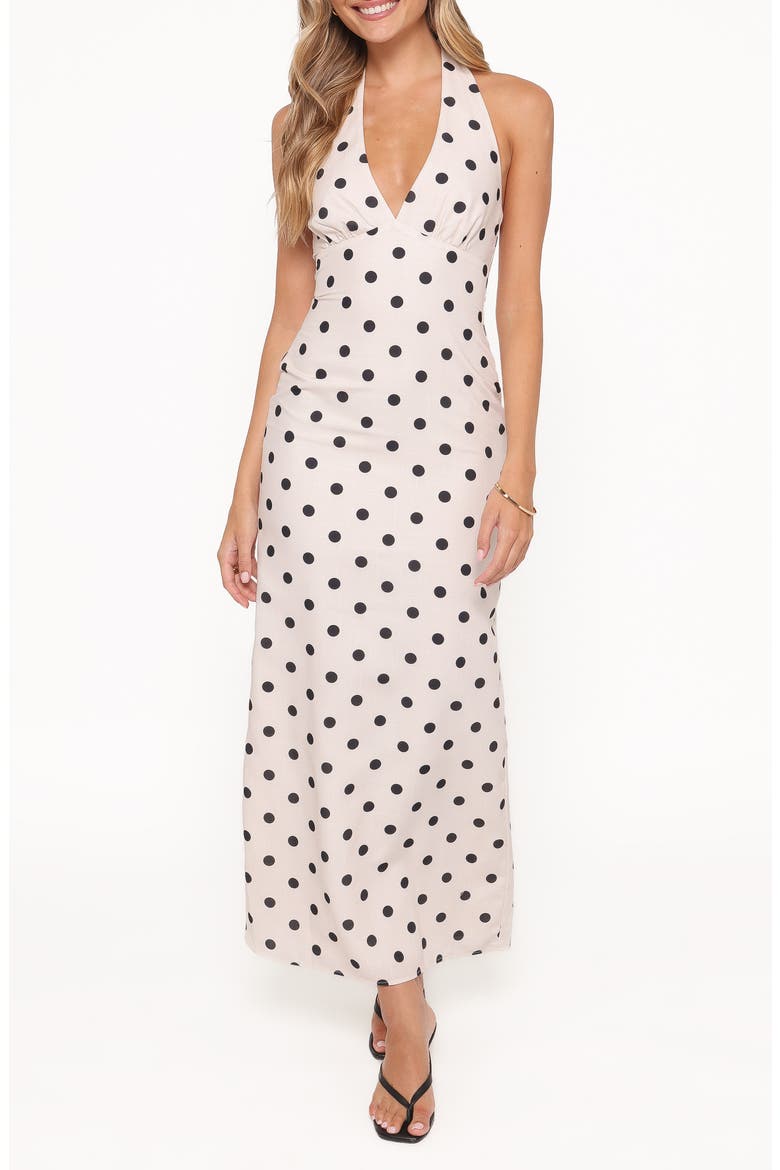Adora Polka Dot Halter Dress, Main, color, WHITE POLKA DOT