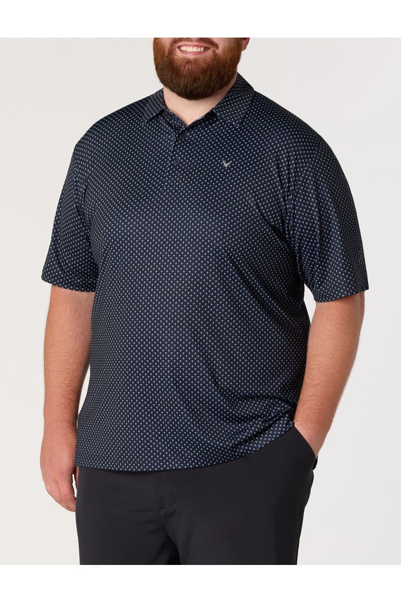 Big & Tall Golf Print Performance Polo Shirt, Main, color, CAVIAR
