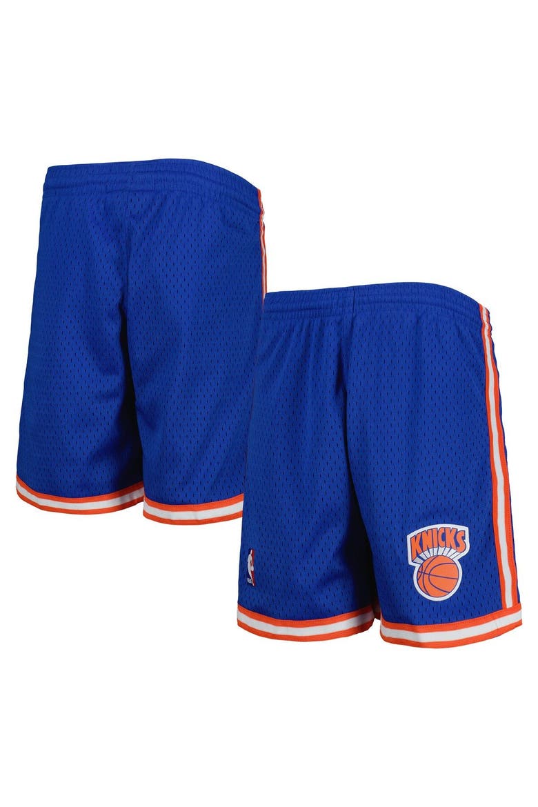 Youth Mitchell & Ness Blue New York Knicks 1991-92 Hardwood Classics Swingman Shorts, Main, color, Blue